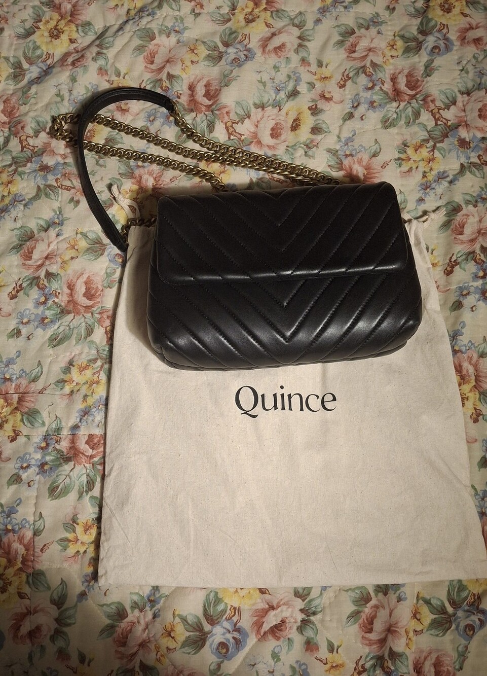 Quince Leather Crossbody Bag in Black